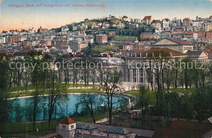 Stuttgart Blick auf Anlagensee mit neuem Hoftheater