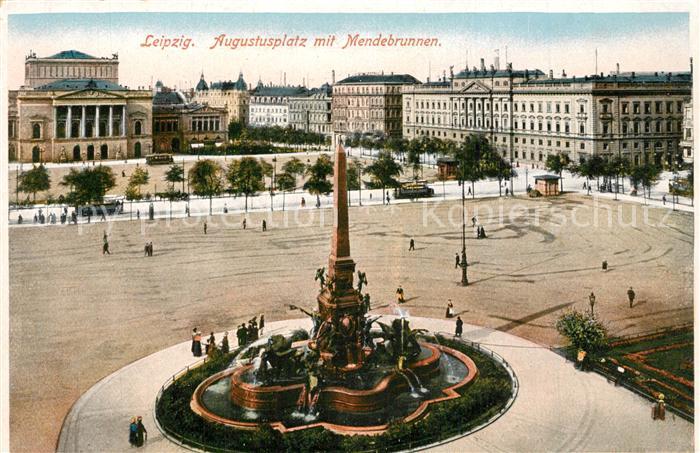 LEIPZIG Sachsen Augustusplatz mit Mendebrunnen