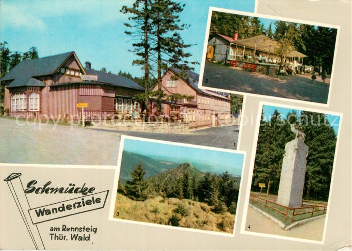 Schmuecke Berggasthaus Waldcafe Lenkgrund Panorama Thueringer Wald Monument in F