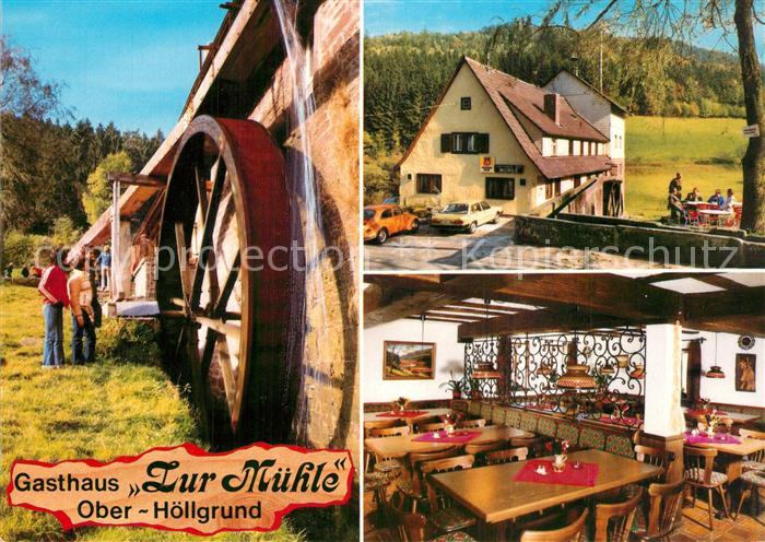 Oberhoellgrund Waldbrunn Ausflugsgaststaette Zur Muehle Wasserrad
