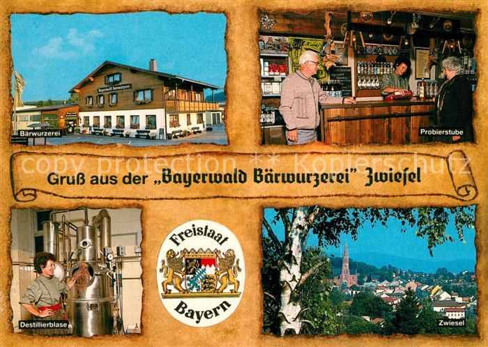 Zwiesel Niederbayern Bayerwald Baerwurzerei Wappen Stadtpanorama