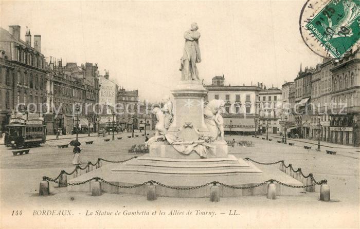 Bordeaux La Statue de Gambetta et les Allees de Tourny