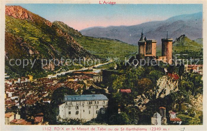 Foix et le Massif de Tabe ou de St Barthelemy