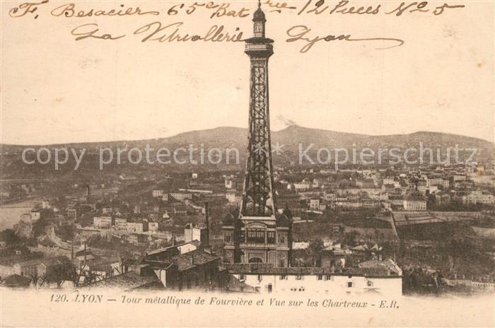 Lyon France Tour metallique de Fourviere et Vue sur