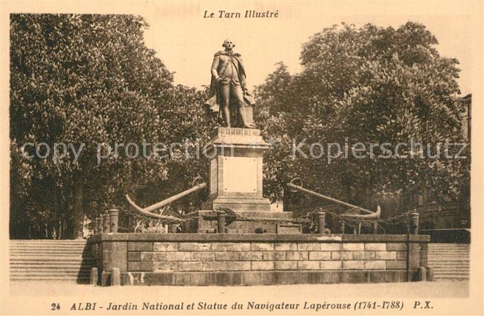 Albi Tarn Jardin National et Statue du Navigateur Laperouse