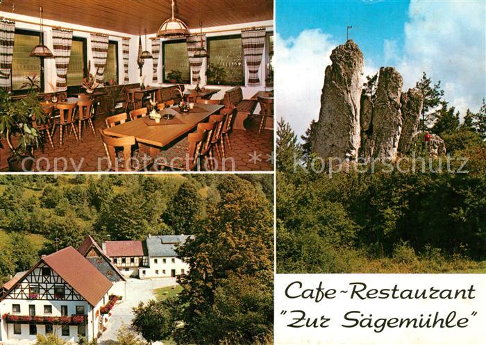 Grossenohe Forchheim Oberfranken Cafe Restaurant Zur Saegemuehle Gaststube Felsf