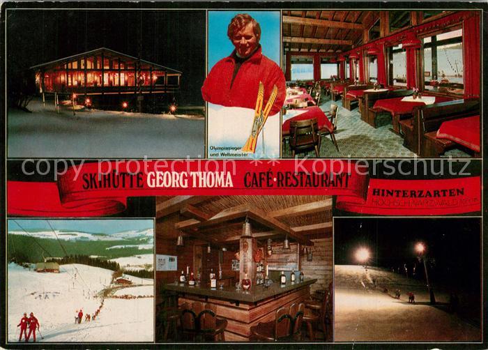 Hinterzarten Skihuette Georg Thoma Cafe Restaurant Skipiste bei Nacht
