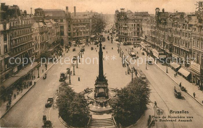 Bruxelles Bruessel Place de Brouckère vers le Boulevard Anspach Fontaine Monumen