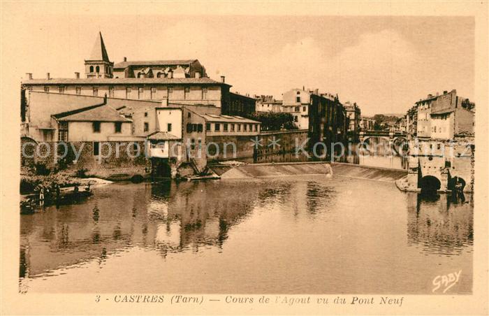 Castres Tarn Cours de l'Agout vu du pont neuf