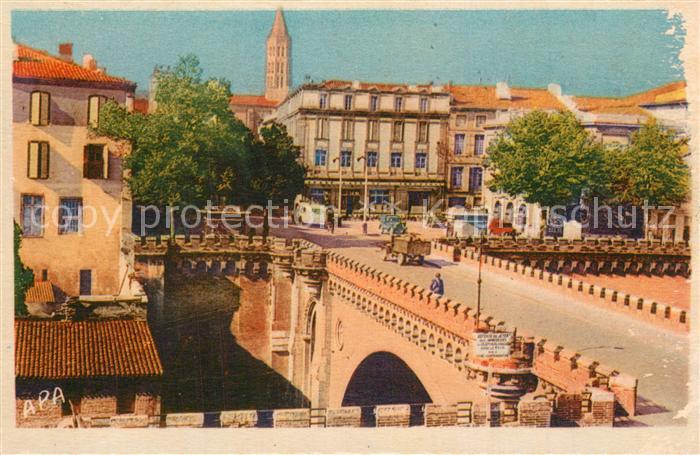 Montauban Tarn-et-Garonne Pont des Consuls Place du Théâtre et Clocher Saint Jac