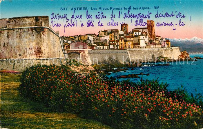 Antibes Alpes Maritimes Vieux Remparts et les Alpes