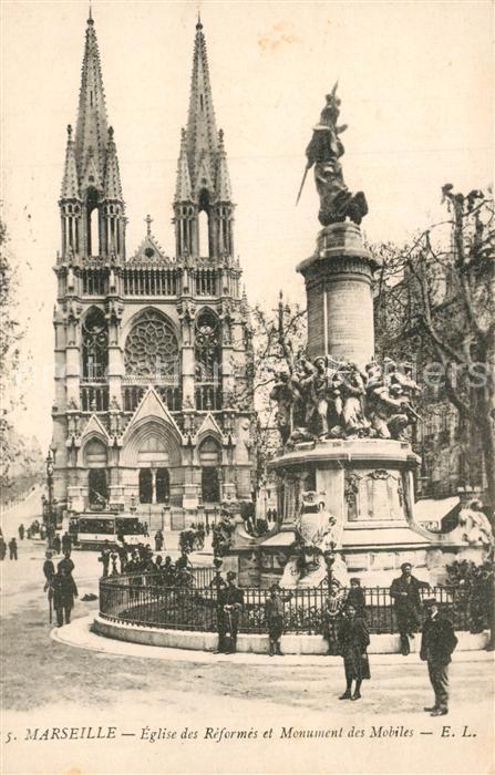 Marseille Bouches-du-Rhone Eglise des Réformés et Monument des Mob