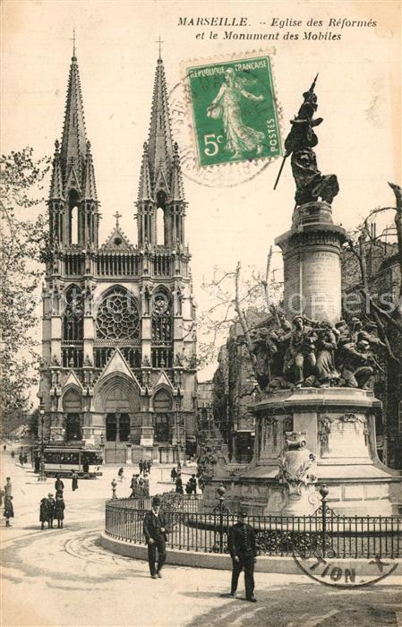 Marseille Bouches-du-Rhone Eglise des Réformés et Monument des Mob