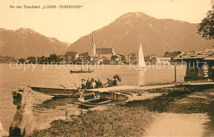 Egern Tegernsee Uferpartie am See ueberfahrt Alpen