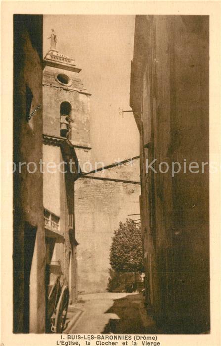 Buis-les-Baronnies Eglise Clocher et la Vierge