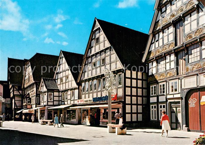 Bad Salzuflen Fachwerkhaeuser in der Fussgaengerzone
