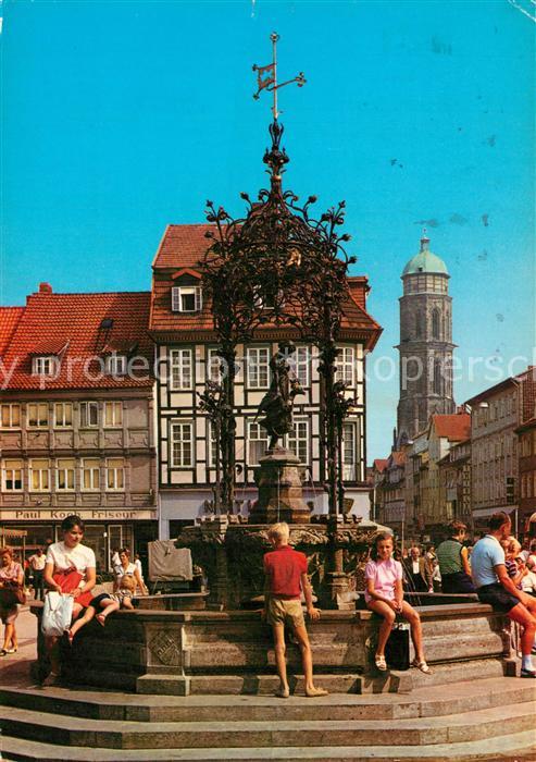 Goettingen Niedersachsen Marktbrunnen mit Gaenseliesel