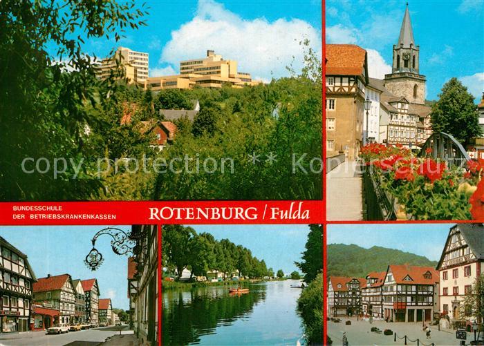 Rotenburg Fulda Bundesschule der Betriebskrankenkassen Altstadt Partie am Fluss
