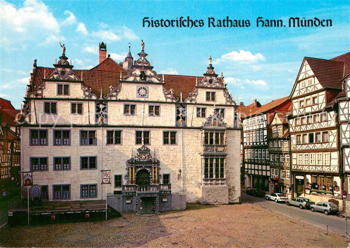 Hann. Muenden Historisches Rathaus Fachwerkhaeuser Altstadt