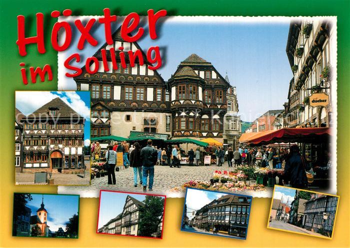 Hoexter Weser Marktplatz Altstadt Fachwerkhaeuser Kirche