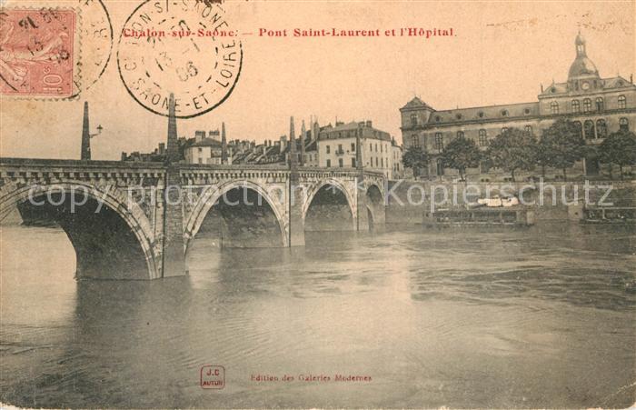 Chalon-sur-Saone Pont Saint Laurent et l_Hopital