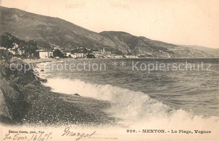 Menton Alpes Maritimes La Plage Vagues