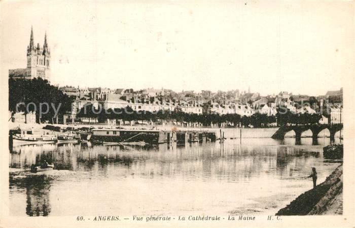 Angers Vue generale La Cathedrale La Maine