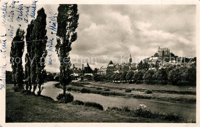 Marburg Lahn Blick vom Lahndamm