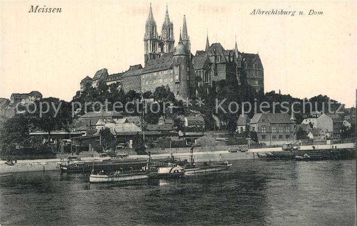 Meissen Elbe Sachsen Albrechtsburg und Dom