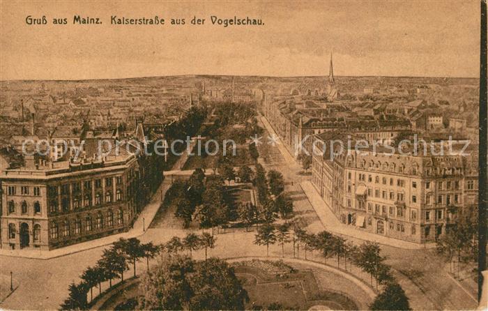 Mainz Rhein Kaiserstrasse aus der Vogelschau