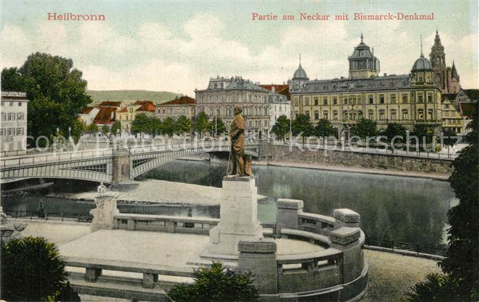 Heilbronn Neckar Partie am Necker mit Bismarck Denkmal