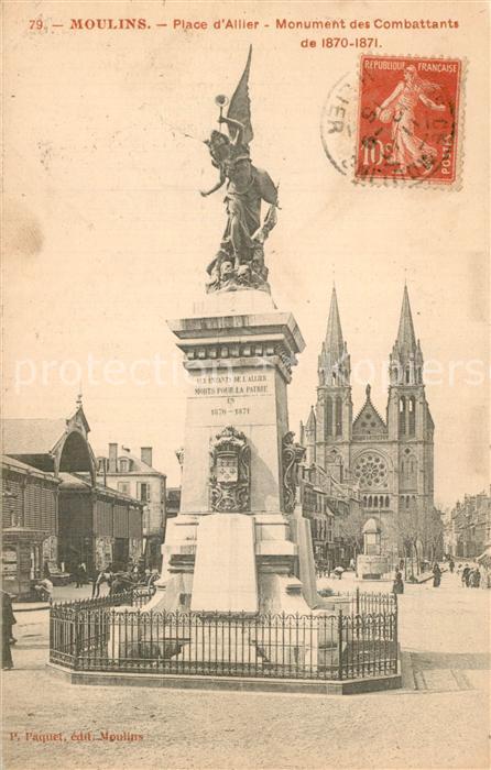 Moulins Allier Place d’Allier Monument des Combattants de 1870-71
