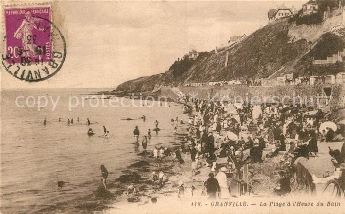 Granville Manche La Plage a l’Heure du Bain