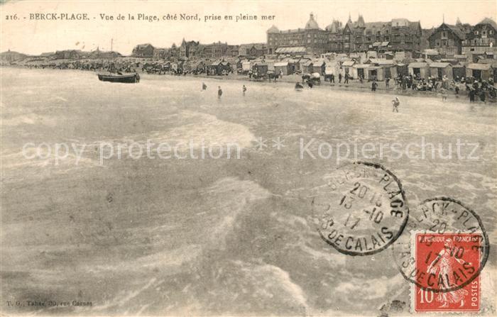 Berck-Plage Vue de la Plage cote Nord prise en pleine mer