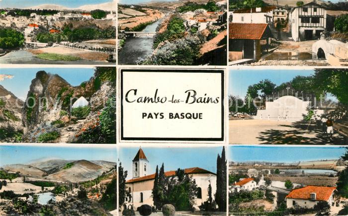 Cambo-les-Bains Vue generale et la Nive Maisons basques Le Pas de Roland Partie