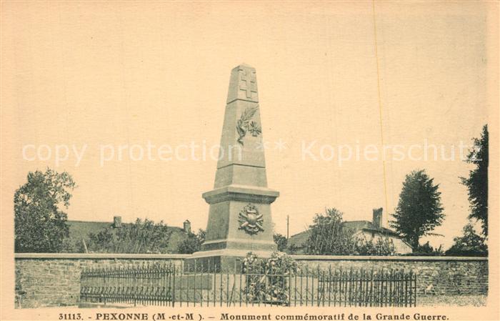 Pexonne Monument commemoratif de la Grande Guerre