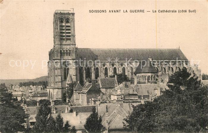 Soissons Aisne Avant la Guerre La Cathedrale