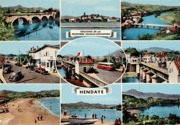 Hendaye Pyrenees Atlantiques Souvenir de la Frontiere Franco Espagnole