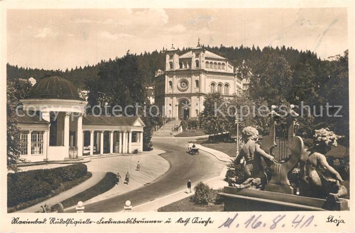 Marienbad Tschechien Boehmen Rudolfsquelle Ferdinandsbrunnen Kath Kirche