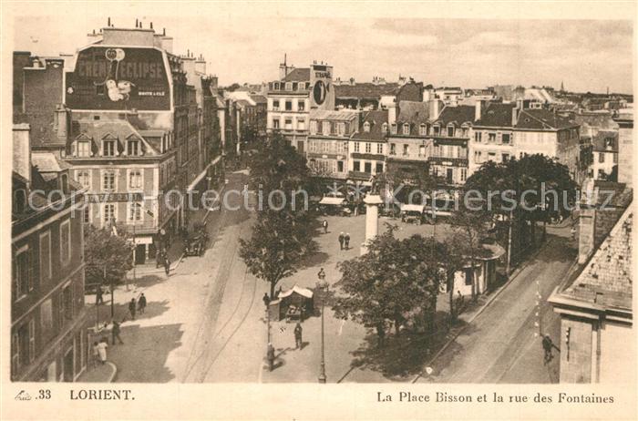 Lorient Morbihan Bretagne La Place Bisson et la rue des Fontaines