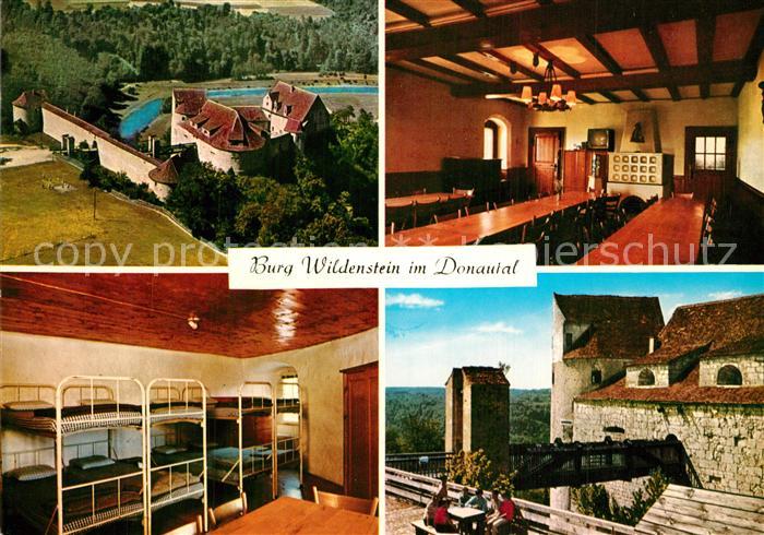 Leibertingen Burg Wildenstein Gastraum Bettenlager Burgbruecke