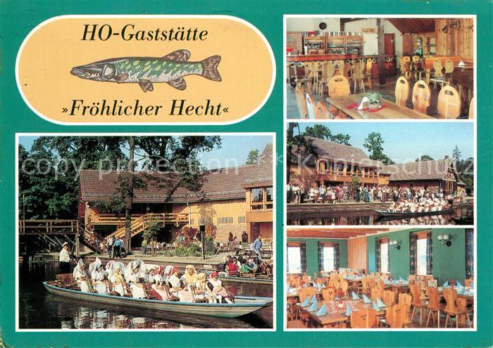Luebbenau Spreewald OT Lehde HOG Froehlicher Hecht Gaststube Bootsanlegestelle S