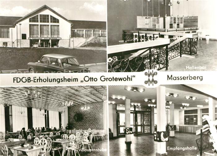 Masserberg FDGB Erholungsheim Otto Grotewohl Hallenbar Bauernstube Empfangshalle