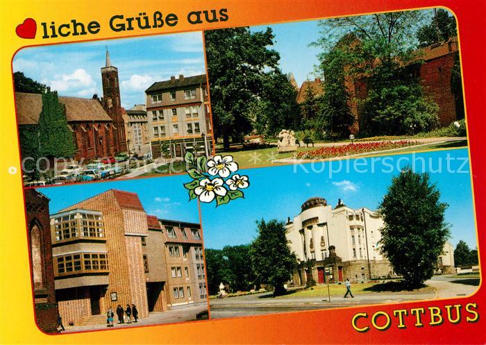 Cottbus Klosterkirche Stadtmauer Toepferturm in der Klosterstrasse Staatstheater