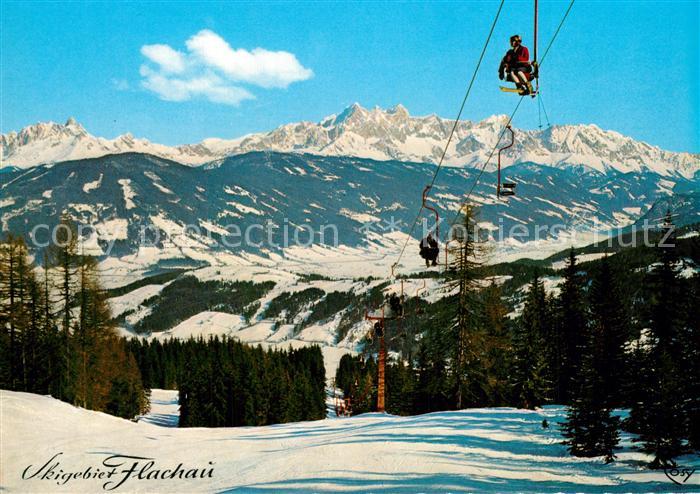 Flachau Sessellift mit Bischofsmuetze und Hoher Dachstein