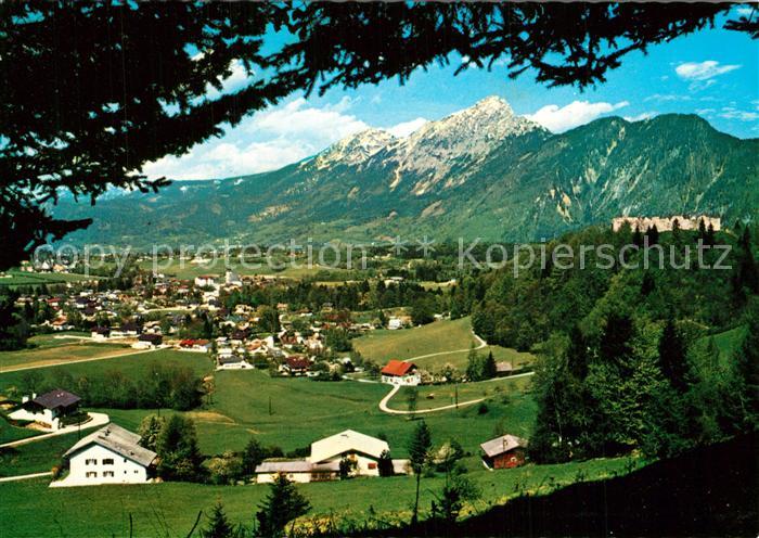 Grossgmain mit Zwiesel und Hochstaufen und Ruine Plainburg