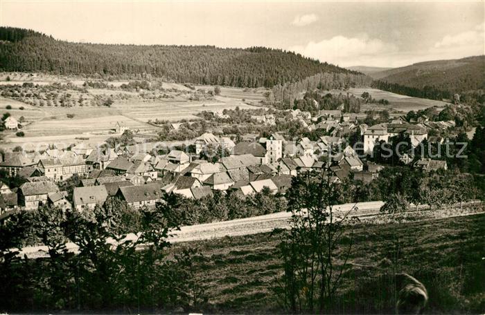 Schwarza Thueringer Wald Panorama Blick von der Osterkuppe