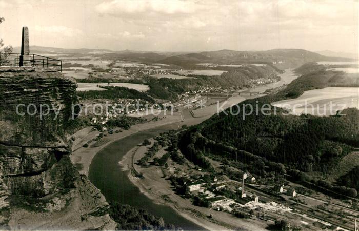 Bad Schandau Fels Lilienstein Blick ins Elbtal