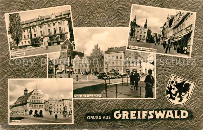 Greifswald Universitaet Rathaus Platz der Freundschaft Strasse der Freundschaft