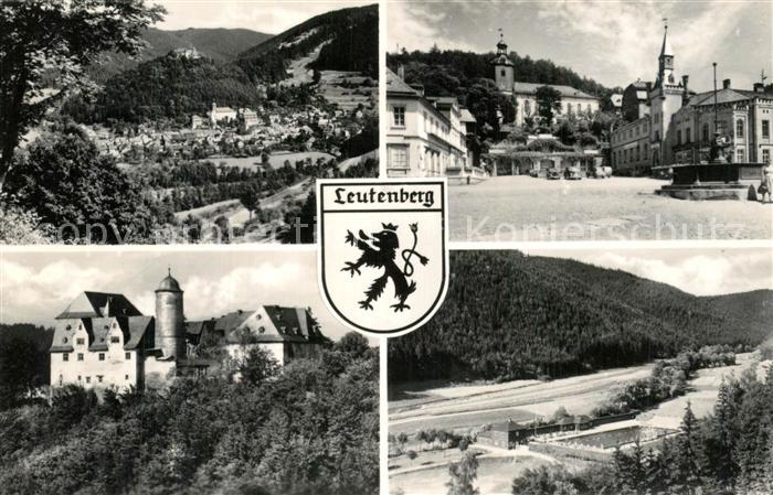 Leutenberg Thueringen Teilansichten Marktplatz Brunnen Kirche Schloss Freibad La